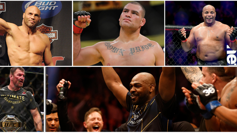 UFC heavyweight champions include, clockwise from top left, Randy Couture,...