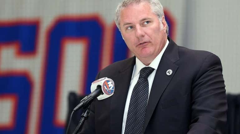 Islanders general manager Garth Snow remembers Al Arbour during a...