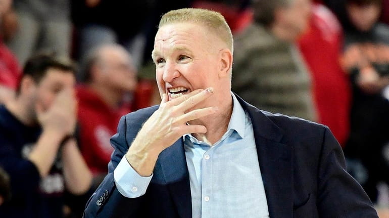 Coach Chris Mullin of St. John's reacts late in game...