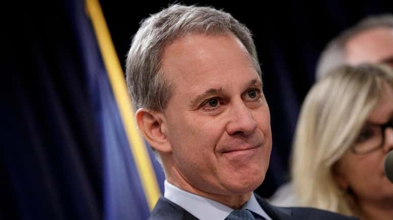 Attorney General Eric T. Schneiderman at a news conference March...
