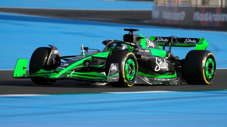 Sauber driver Valtteri Bottas of Finland steers his car during...