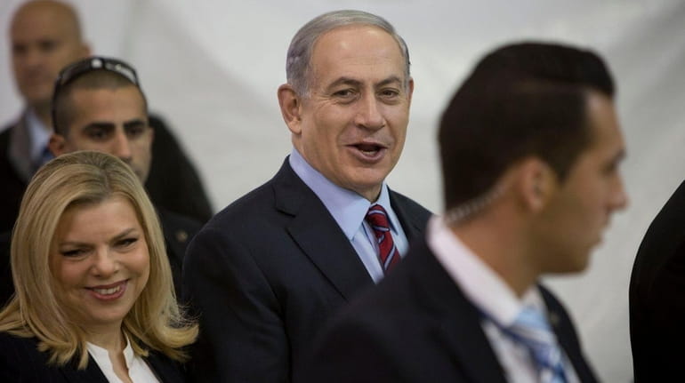 Israeli Prime Minister Benjamin Netanyahu and his wife Sarah arrive...