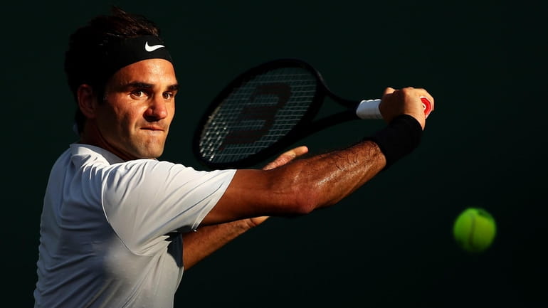 Roger Federer at the Miami Open on March 24, 2018...