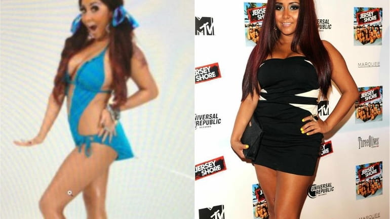 Left: A photo posted on Nicole “Snooki” Polizzi's Twitter. Right:...