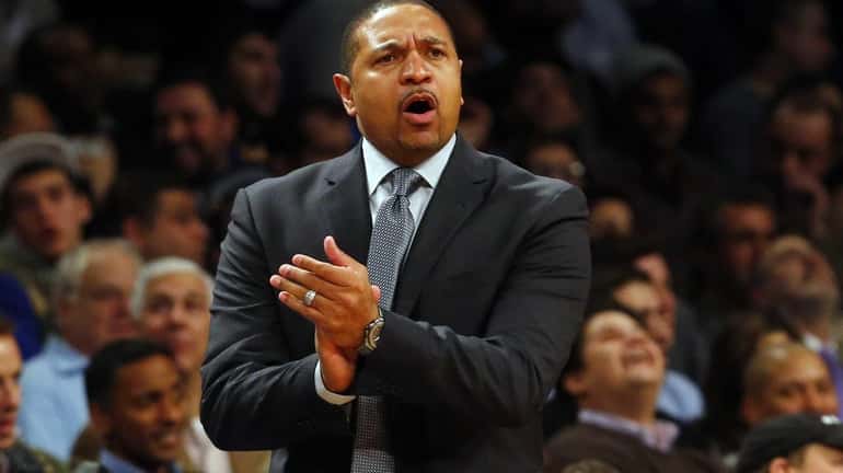 Mark Jackson of the Golden State Warriors reacts after his...