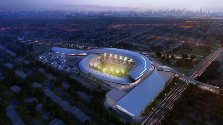 This is an illustration of the 25,000-seat stadium that the...