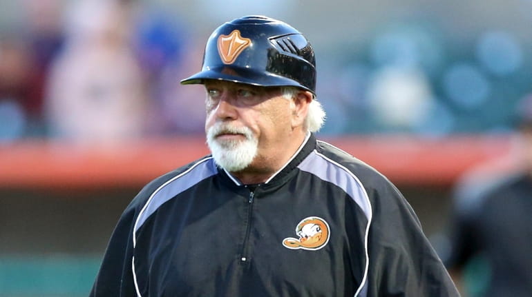 Long Island Ducks manager Wally Backman looks on, Monday, October 11,...