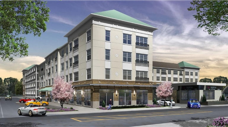 A rendering of the 150-unit apartment complex planned in West Hempstead.