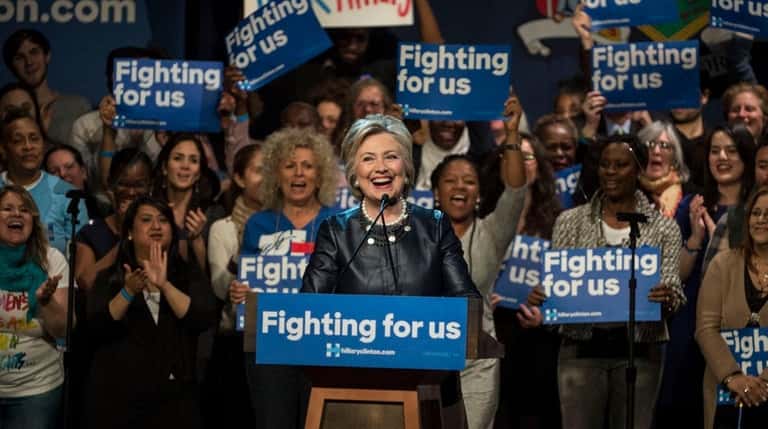 Democratic presidential candidate Hillary Clinton during a rally at the...