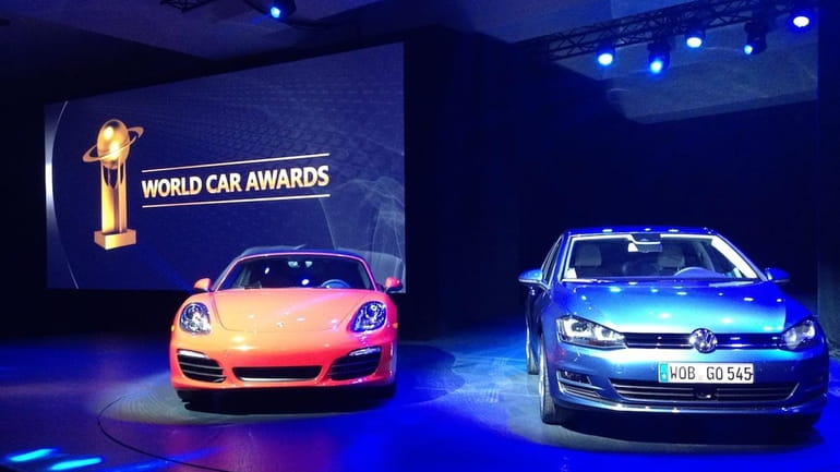 The Porsche Cayman, left, and the seventh-generation Volkswagen Golf, right,...