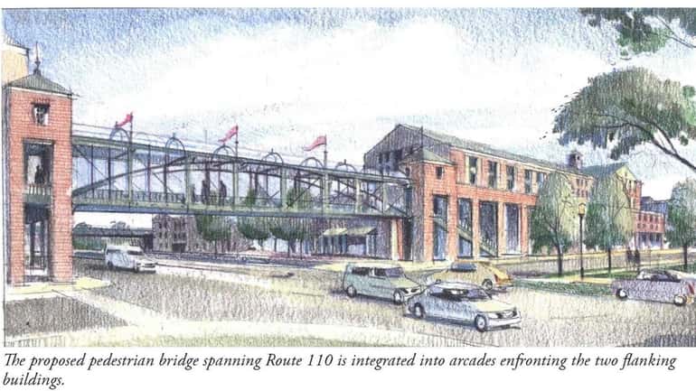 Artist renderings of a proposed East Farmingdale redevelopment project.