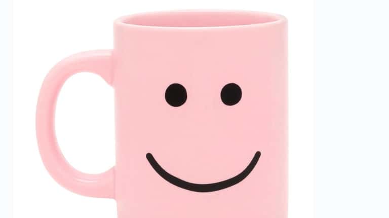Happy face mug; $14 by ban.do at 
Bloomingdale's.