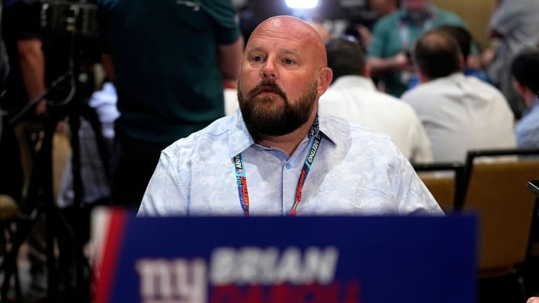 New York Giants head coach Brian Daboll speaks during the...