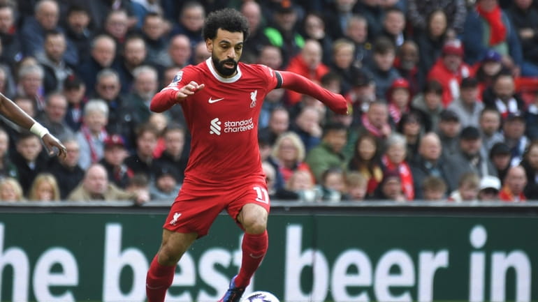 Liverpool's Mohamed Salah in action during the English Premier League...