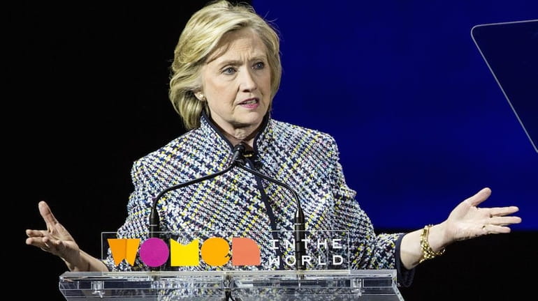 Hillary Clinton at the Women in the World summit on...