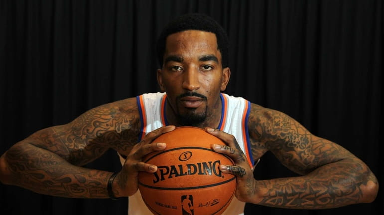 J.R. Smith poses during Knicks media day in Greenburgh. (Sept....