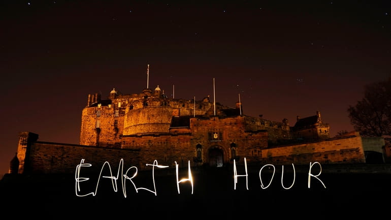 Edinburgh Castle before and during lights-out, as buildings across Scotland...