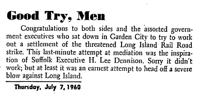 The Newsday editorial from July 7, 1960, about the attempt...