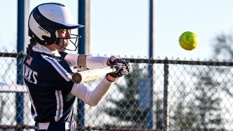 Jennifer Cohen of Plainview-Old Bethpage hits for two RBIs during a...
