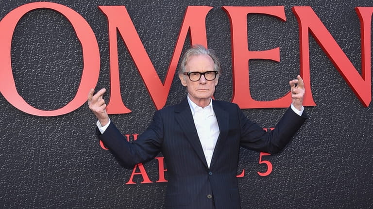Bill Nighy arrives at the premiere of "The First Omen"...