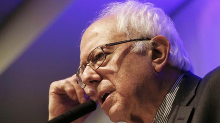 Democratic presidential candidate, Sen. Bernie Sanders, I-Vt. speaks during a...