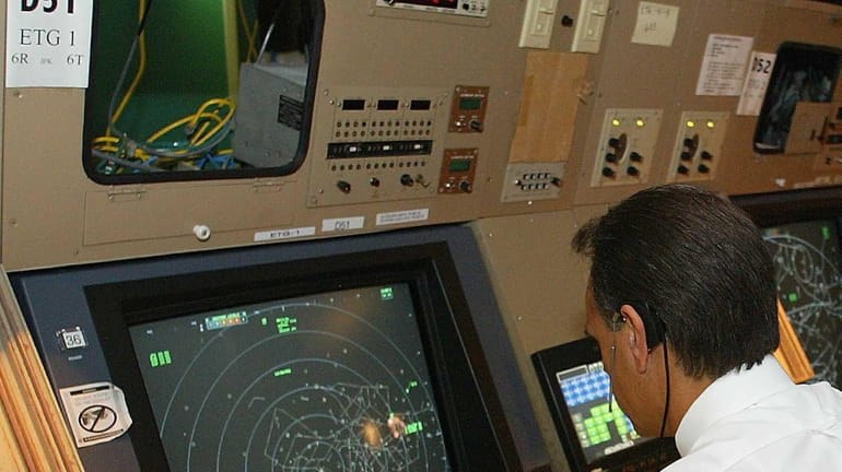 An FAA air traffic manager in Westbury.