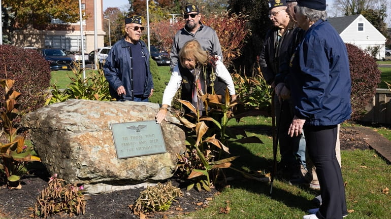 Islip Town Supervisor Angie Carpenter at the Vietnam War memorial honoring...