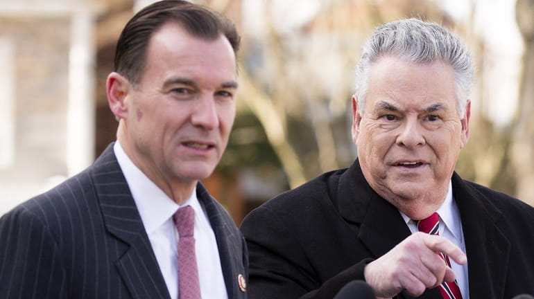 Reps. Thomas Suozzi, left, and Peter King are co-sponsoring legislation to...