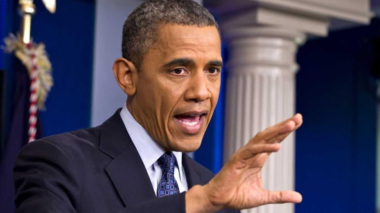 President Barack Obama speaks at the White House in Washington...