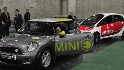 Mini E Mitsubishi iMiev at the New York Auto Show