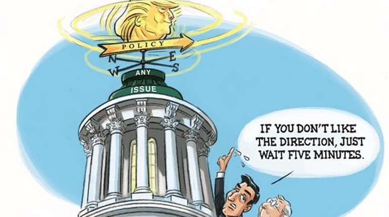 R.J. Matson cartoon on Congressional leaders' response to Donald Trump.