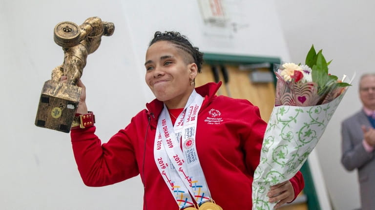 Four-time gold medalist at the 2019 Special Olympics World Games Michelle...