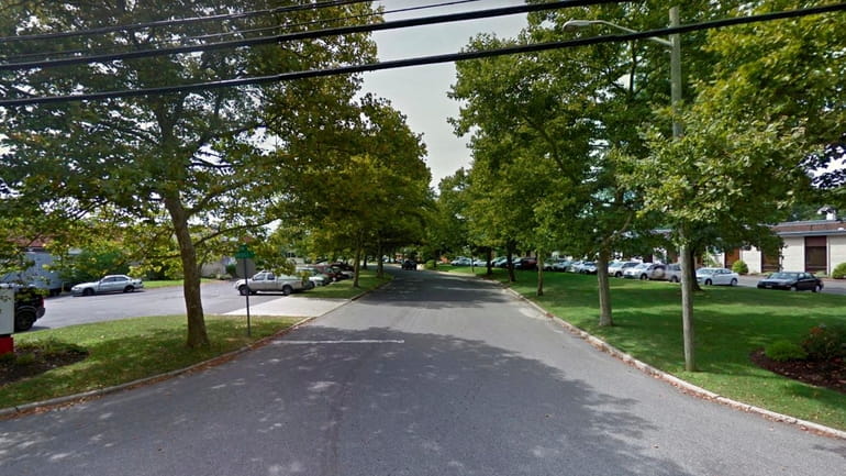 A view of Oval Drive in Islandia, where Suffolk police...