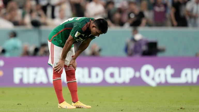 Mexico's Jesus Gallardo reacts at the end of the World...