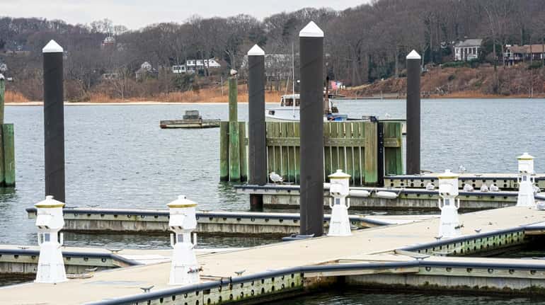 Huntington officials say dock work at the Woodbine Marina in...