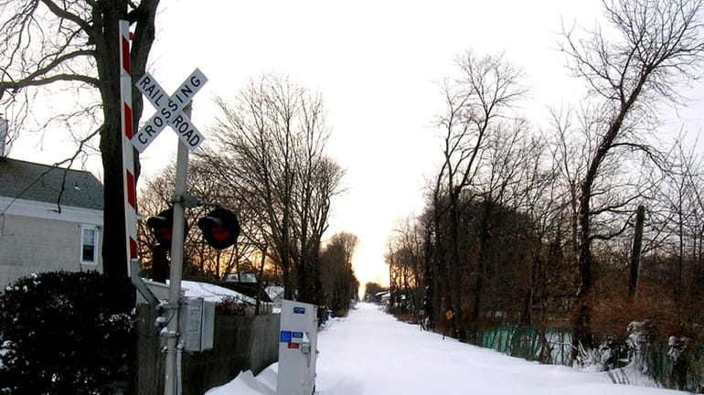 The LIRR track in Riverhead was unplowed at 4 p.m....