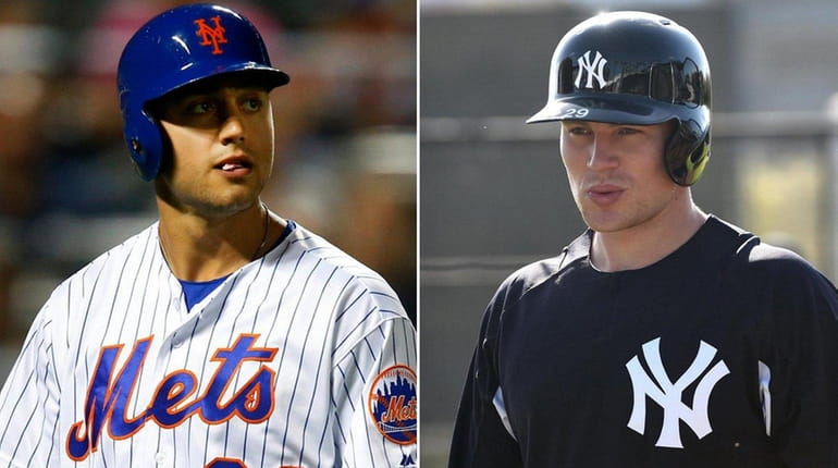 This Newsday composite image shows Mets outfielder Michael Conforto, left,...