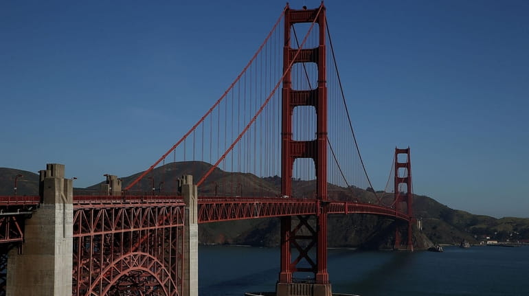 The Golden Gate Bridge in San Francisco. The biggest base...
