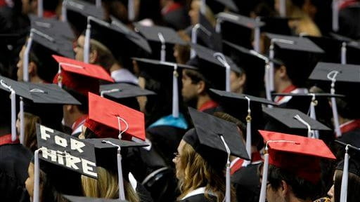 Students attend graduation ceremonies at the University of Alabama in...