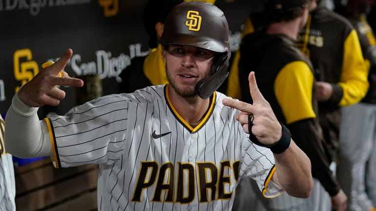 San Diego Padres' Wil Myers poses for a picture in...