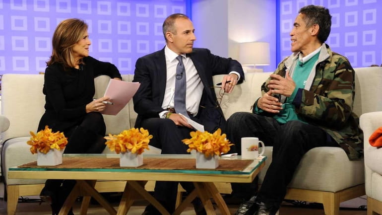 "Today" show co-hosts Meredith Vieira and Matt Lauer talk with...