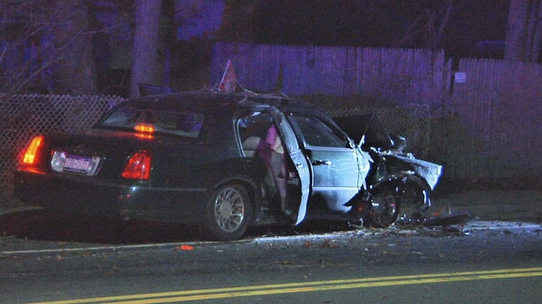 A Shirley man was killed in a two-car crash on...