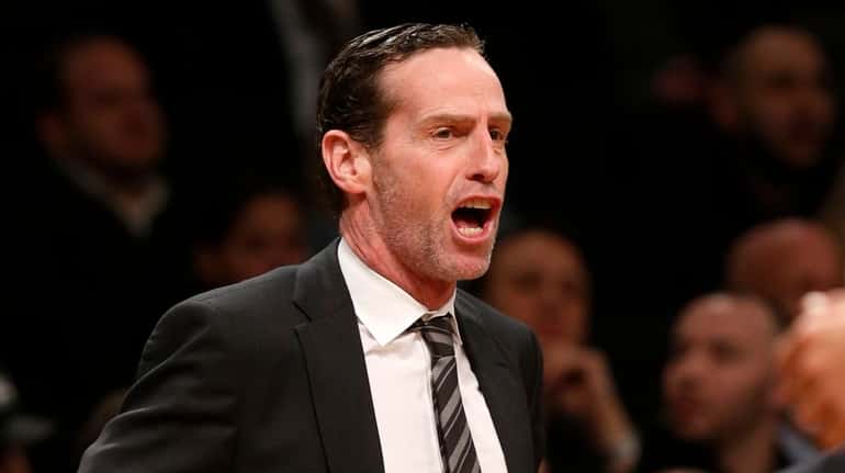 Head coach Kenny Atkinson of the Nets during the first...
