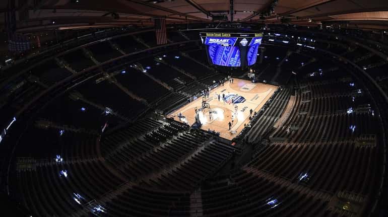 An empty Madison Square Garden before the start of the...