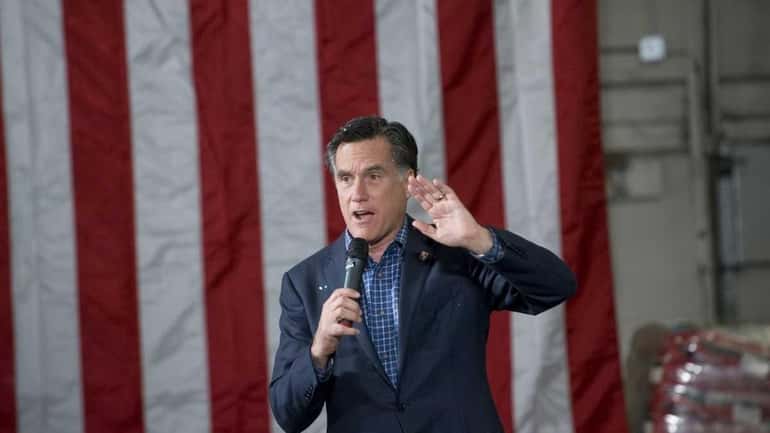 Republican presidential candidate Mitt Romney speaks during a rally at...