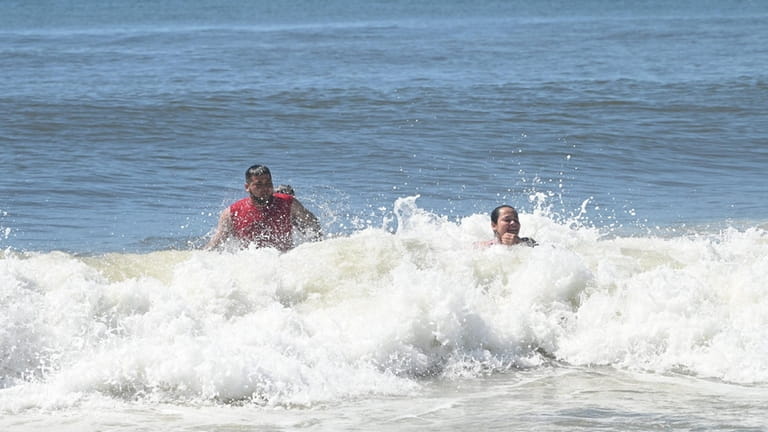 Swimmers were allowed back in the water at Smith Point County...