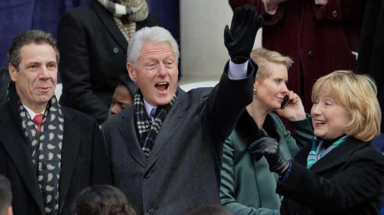Gov. Andrew M. Cuomo, President Bill Clinton and Hillary Rodham...