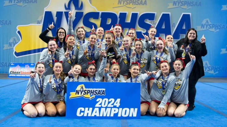 Sachem East High School during the NYSPHSAA Competitive Cheerleading Championship...