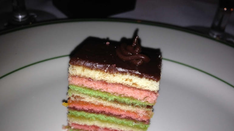 Rainbow cookies are among the desserts at J. Michaels Tuscan...