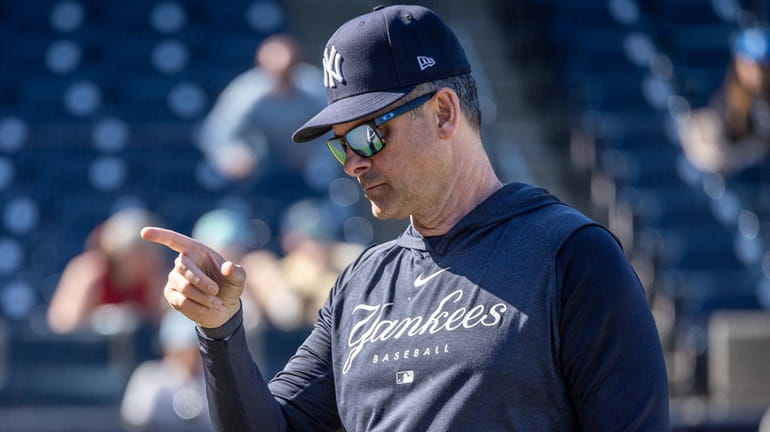 Yankees manager Aaron Boone during spring training last month in Tampa.